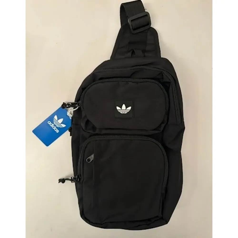 Adidas Originals Utility 4 Sling Crossbody Shoulder Bag Black Bottle NWT